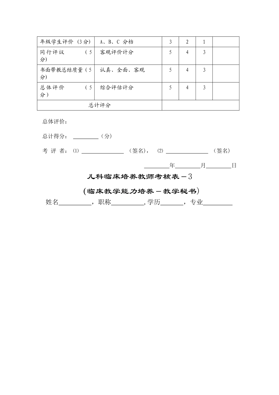 2025年儿科临床培养教师考核表_第3页
