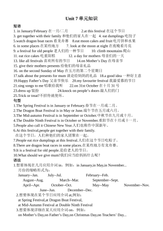 2025年5BU7知识归纳