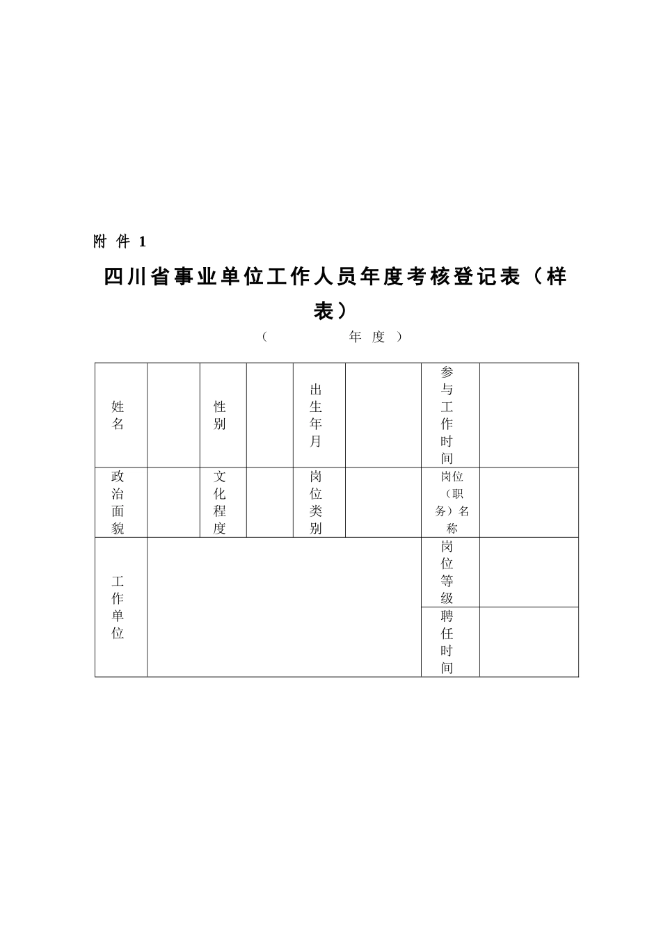 2025年事业单位人员考核表空白_第3页