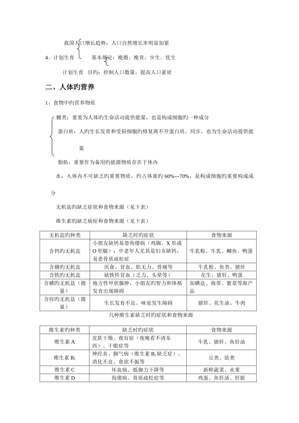 2025年初中生物会考知识点梳理_第2页