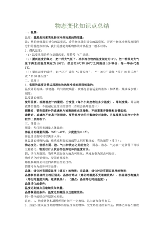 2025年物态变化知识点总结