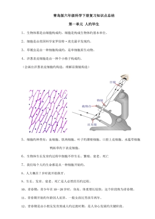 2025年青岛版六年级下册科学全册知识点总结及试题资料