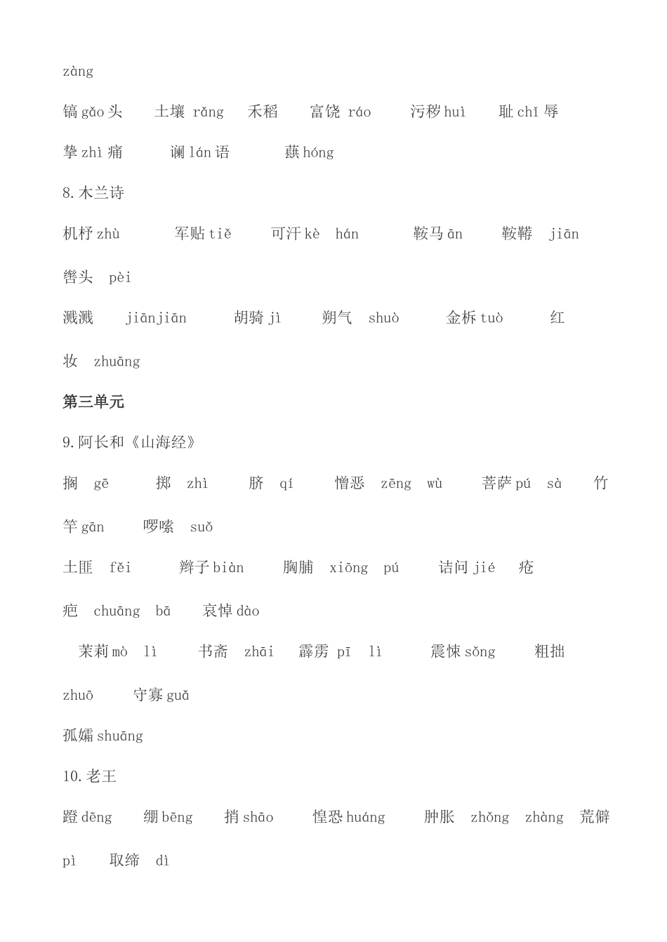 2025年部编版语文七下字词归纳_第3页