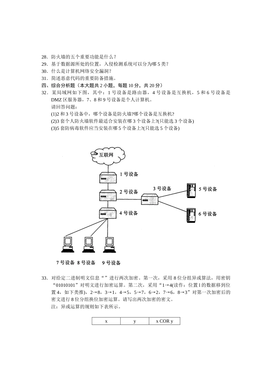 2025年全国4月高等教育自学考试计算机网络安全试题课程代码_第3页