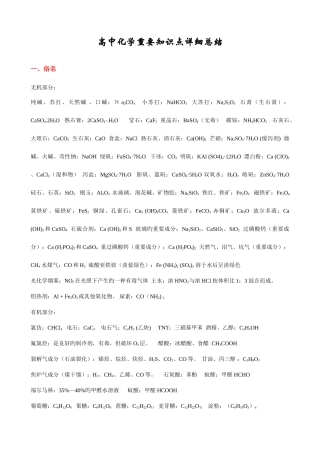2025年高中化学重要知识点详细总结chem