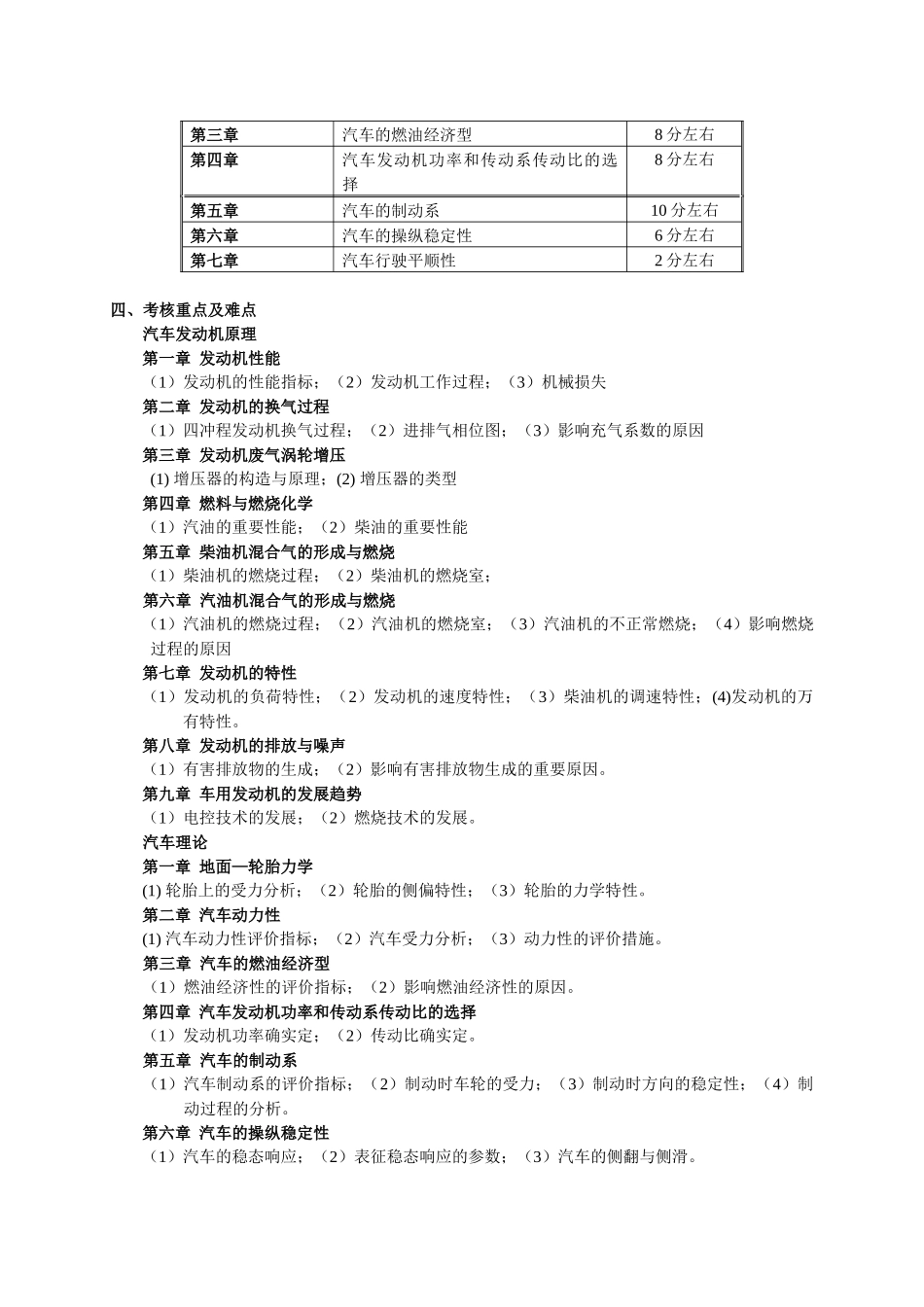 2025年汽车发动机原理与汽车理论课程考试说明本课程使_第2页