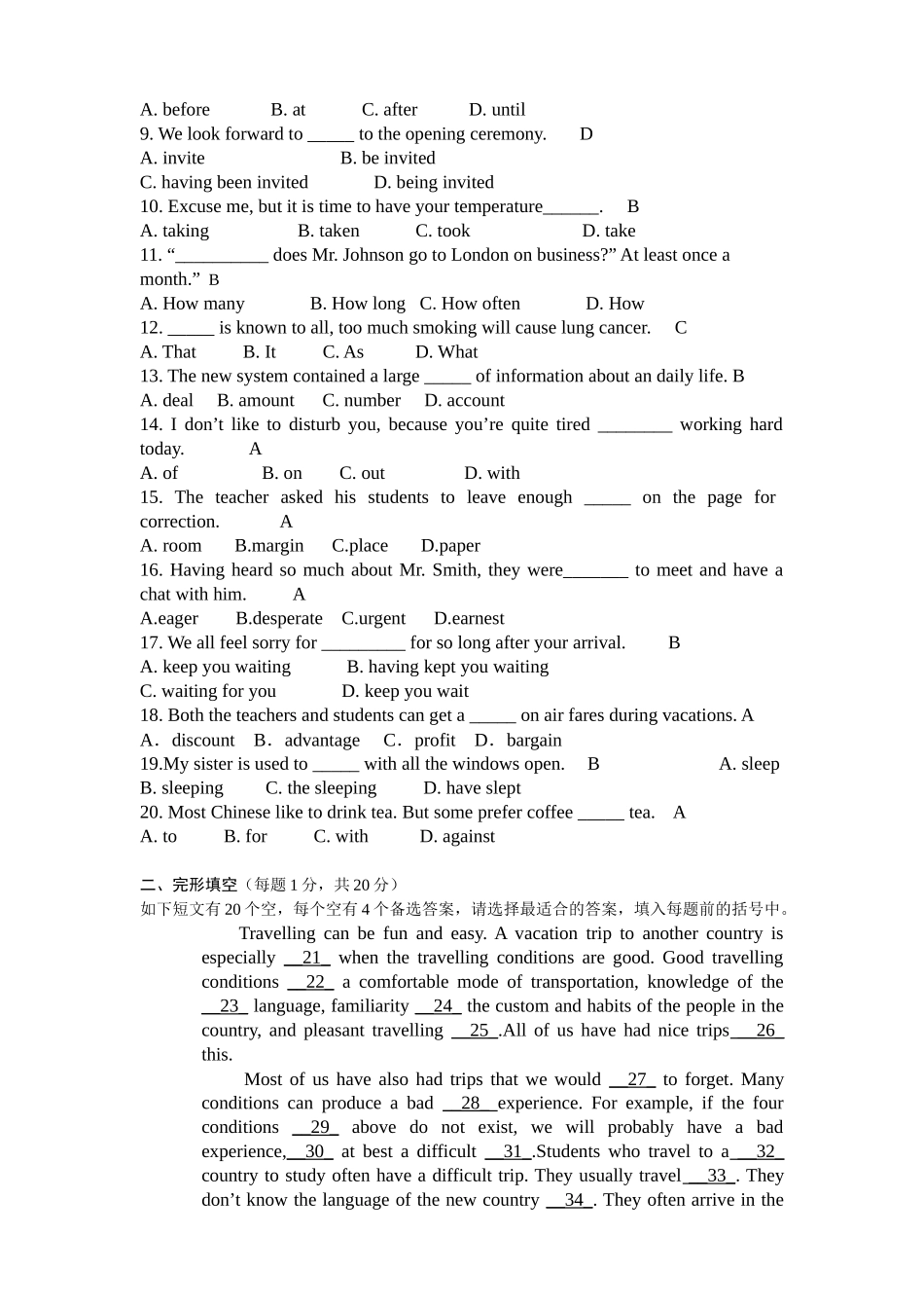 2025年旅游英语题目学习_第3页