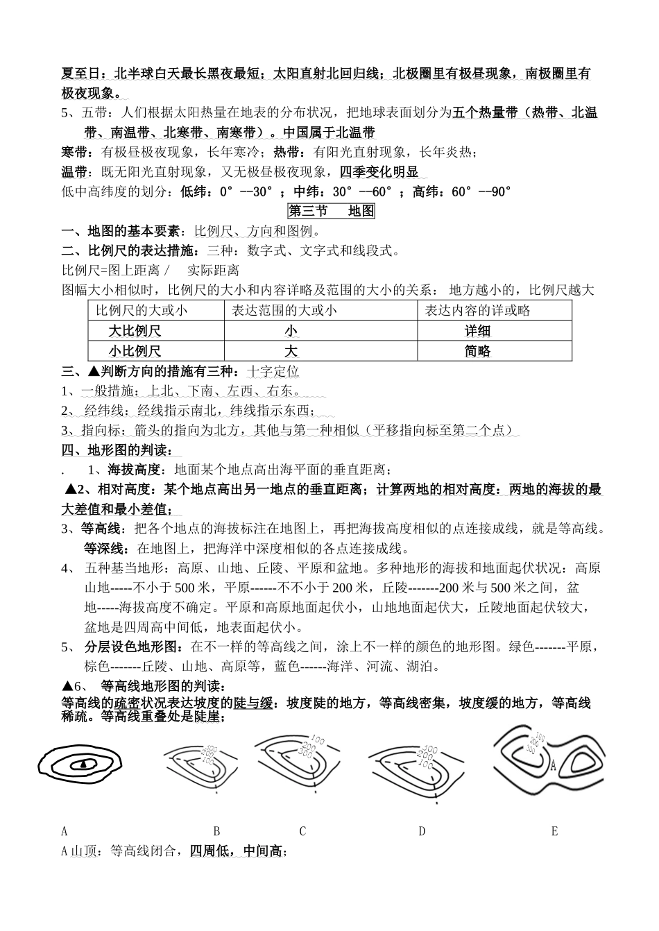 2025年七年级上地理第一章知识点归纳教学内容_第2页