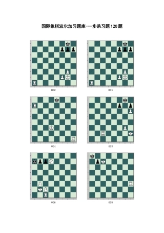 2025年国际象棋波尔加习题库一步杀习题120题