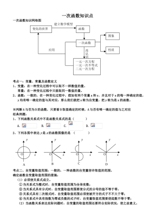 2025年一次函数知识点及典型例题