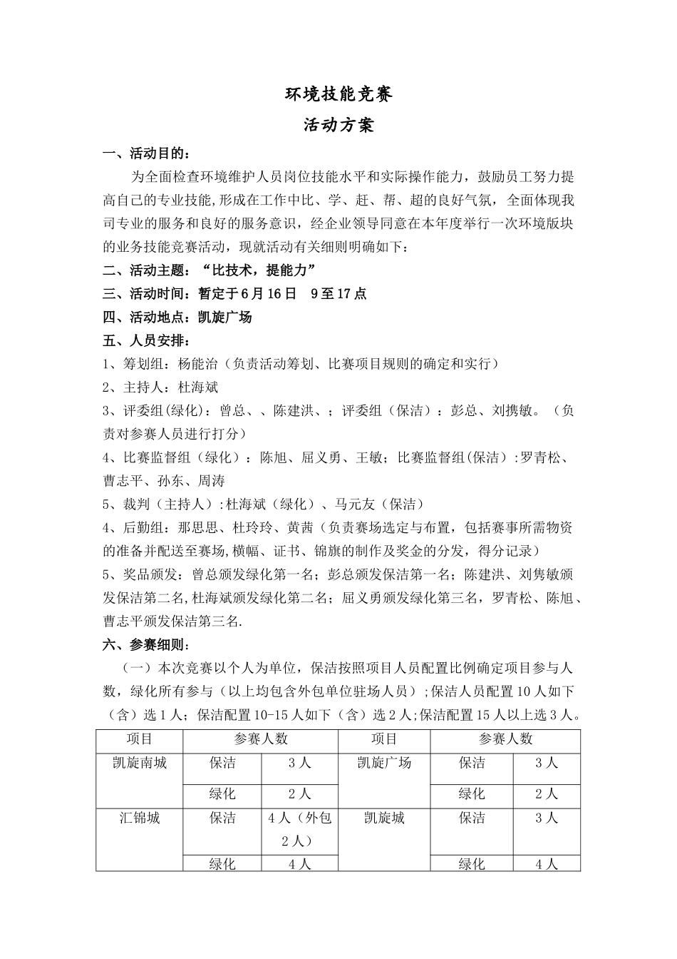 2025年环境技能竞赛方案_第1页