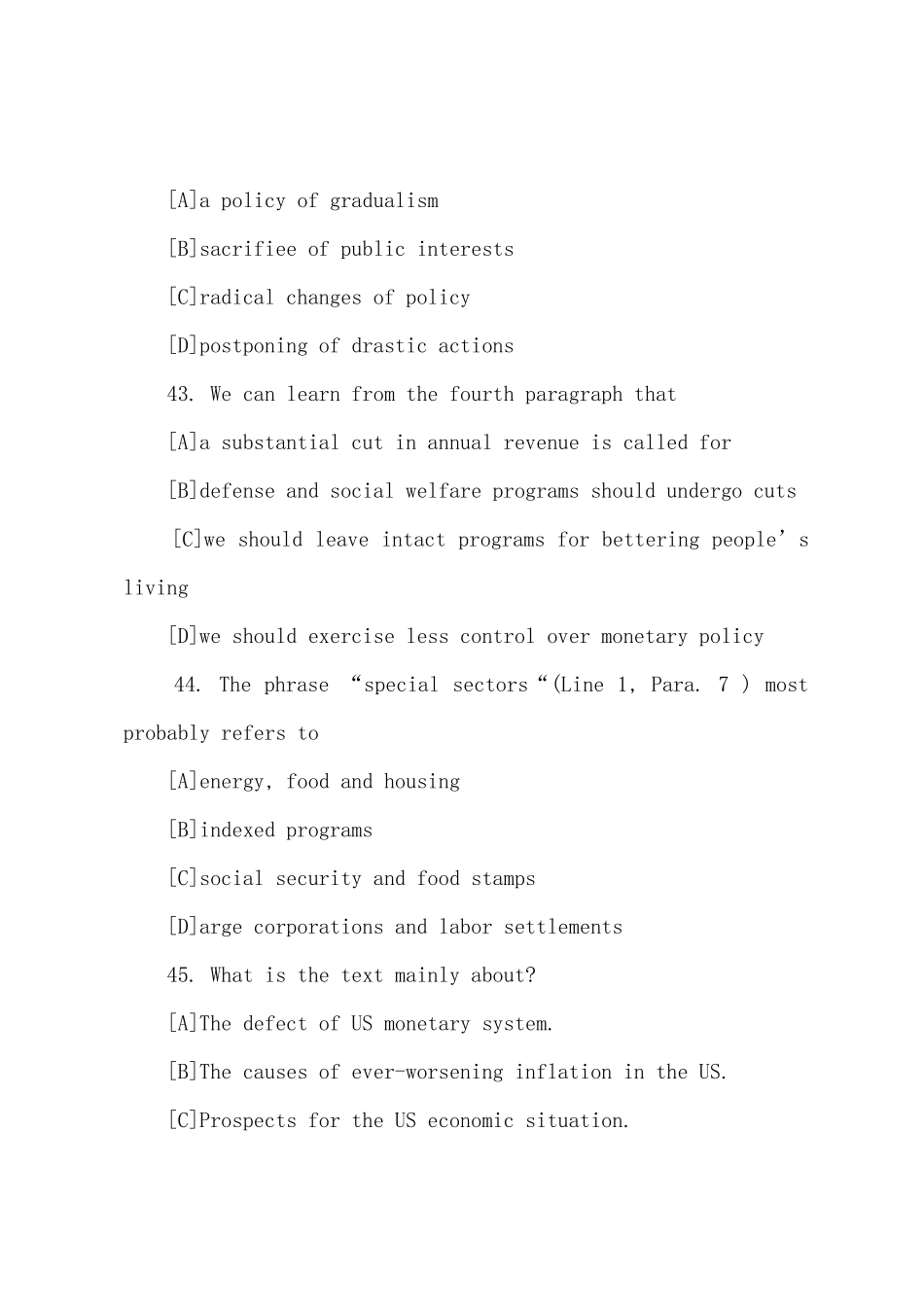 2025年全国英语等级考试四级模拟试题及答案_第3页