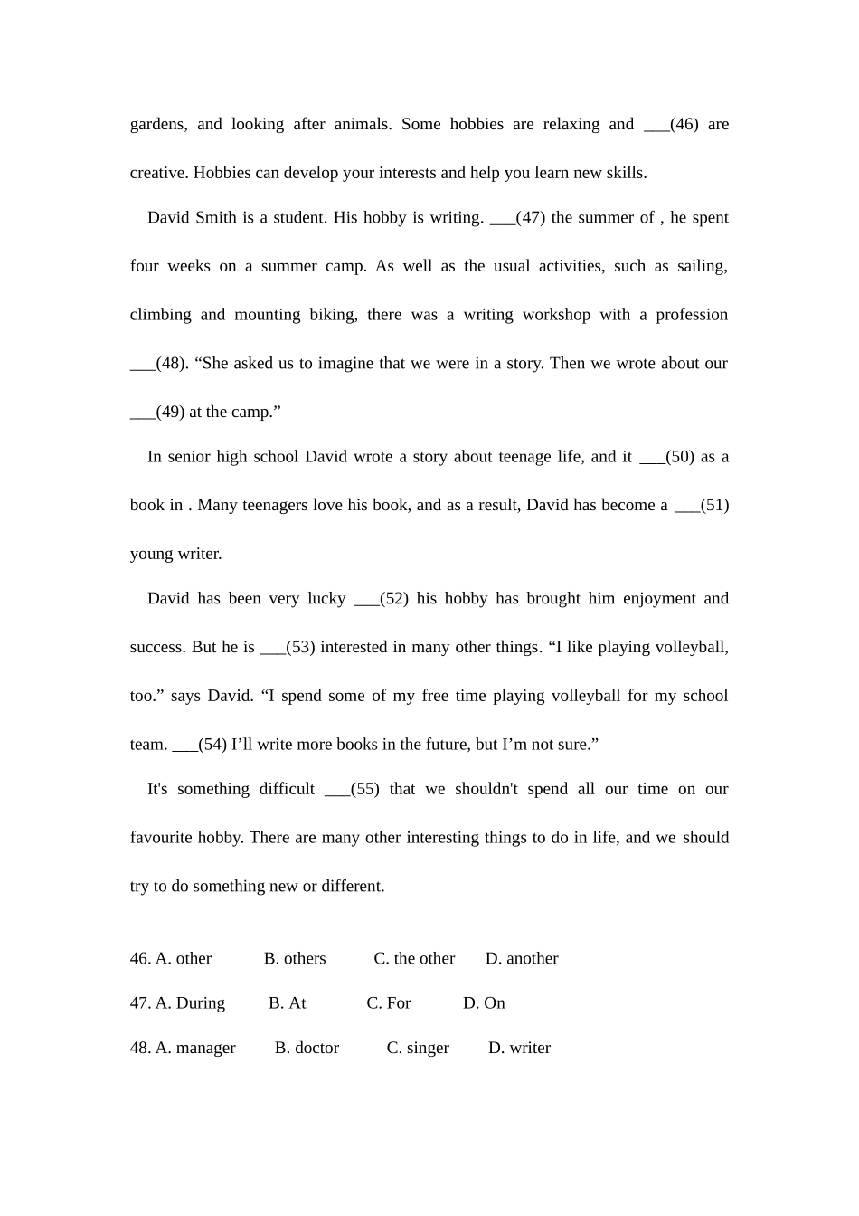 2025年天津市英语中考真题试题及答案_第3页