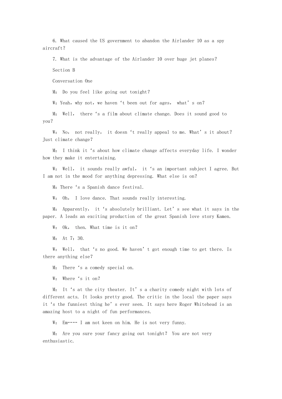 2025年四级6月英语四级考试真题及考试答案_第3页