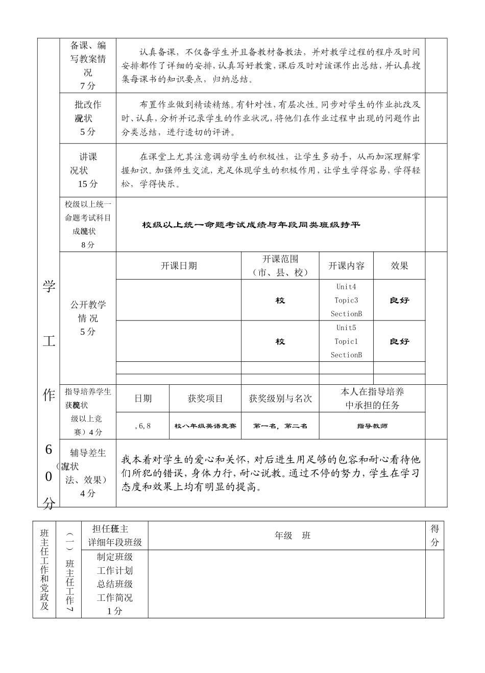 2025年福建省中小学教师考评登记表_第3页