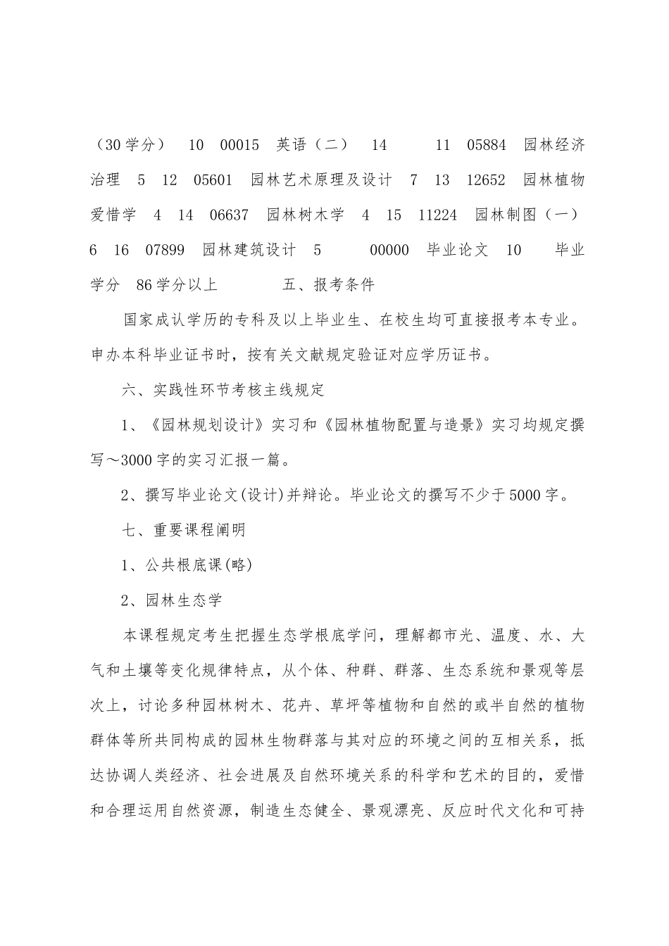 2025年四川自考专升本园林考试计划_第2页