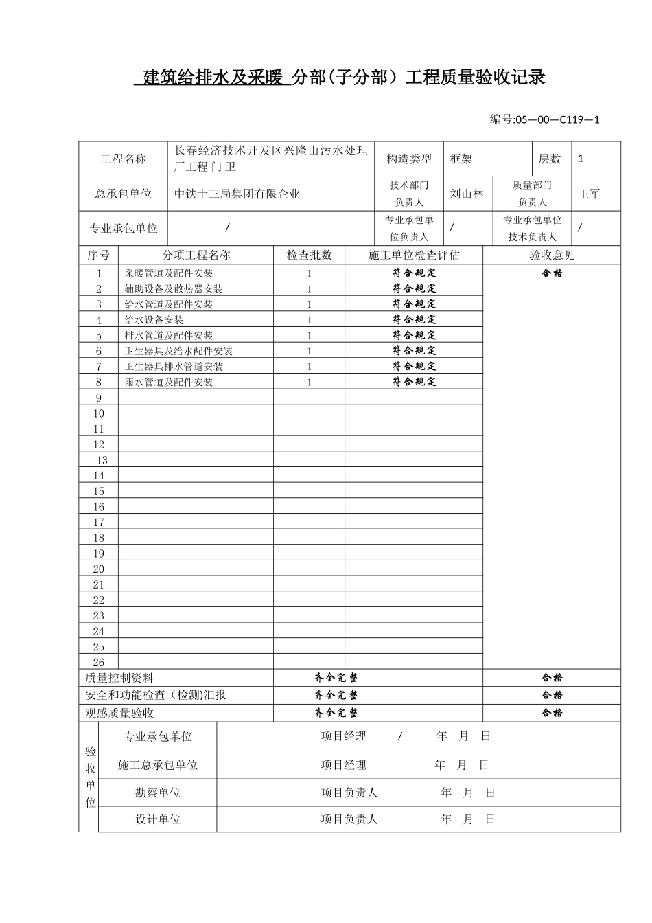 2025年给排水及采暖工程竣工资料替换名称即可全套打印的模板_第3页