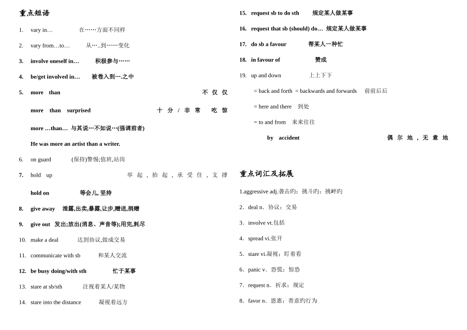 2025年外研版必修四module3知识点_第1页