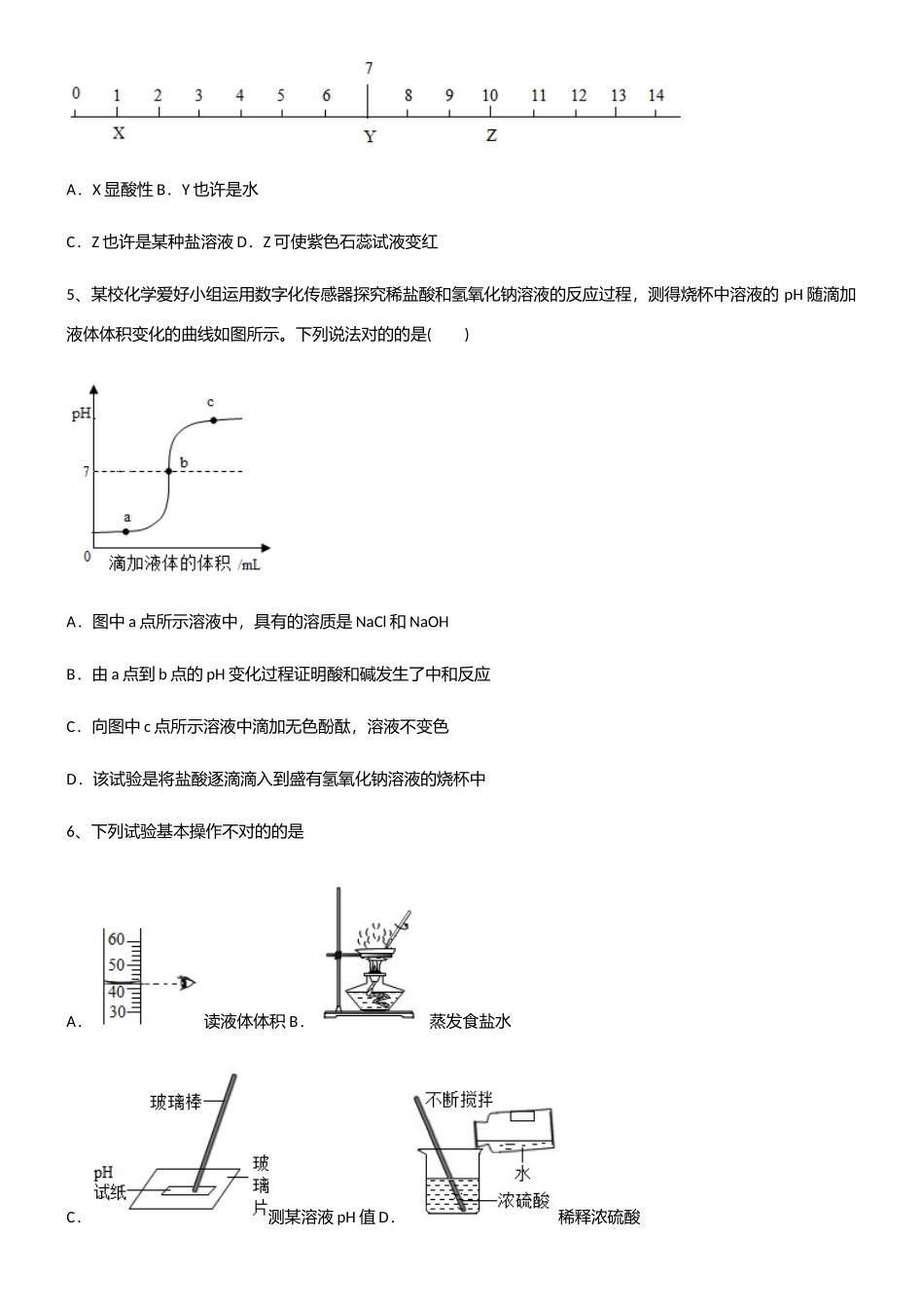 2025年初中九年级化学第十单元酸和碱考点大全笔记_第2页
