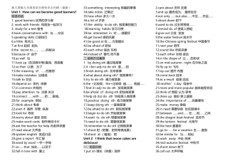 2025年新人教版九年级英语全册知识点归纳打印