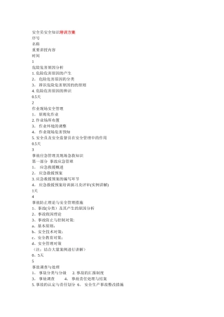 2025年安全员培训方案