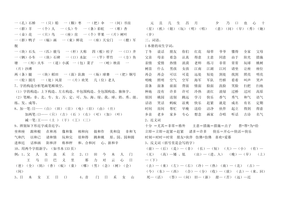 2025年人教版小学一年级下册语文全册知识点汇总说课讲解_第2页