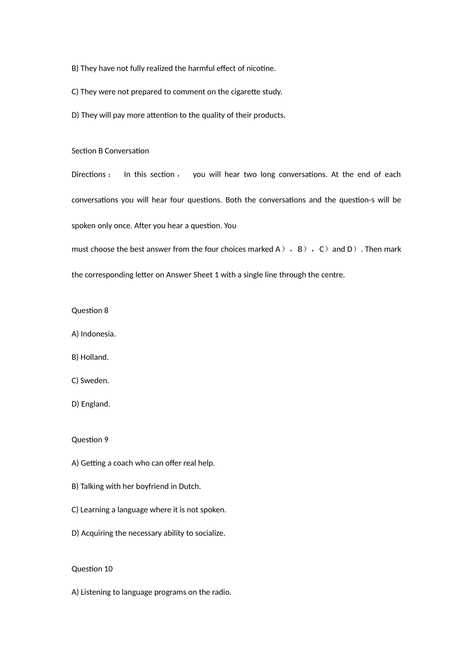 2025年大学英语四级考试真题第套答案解析听力文本_第3页