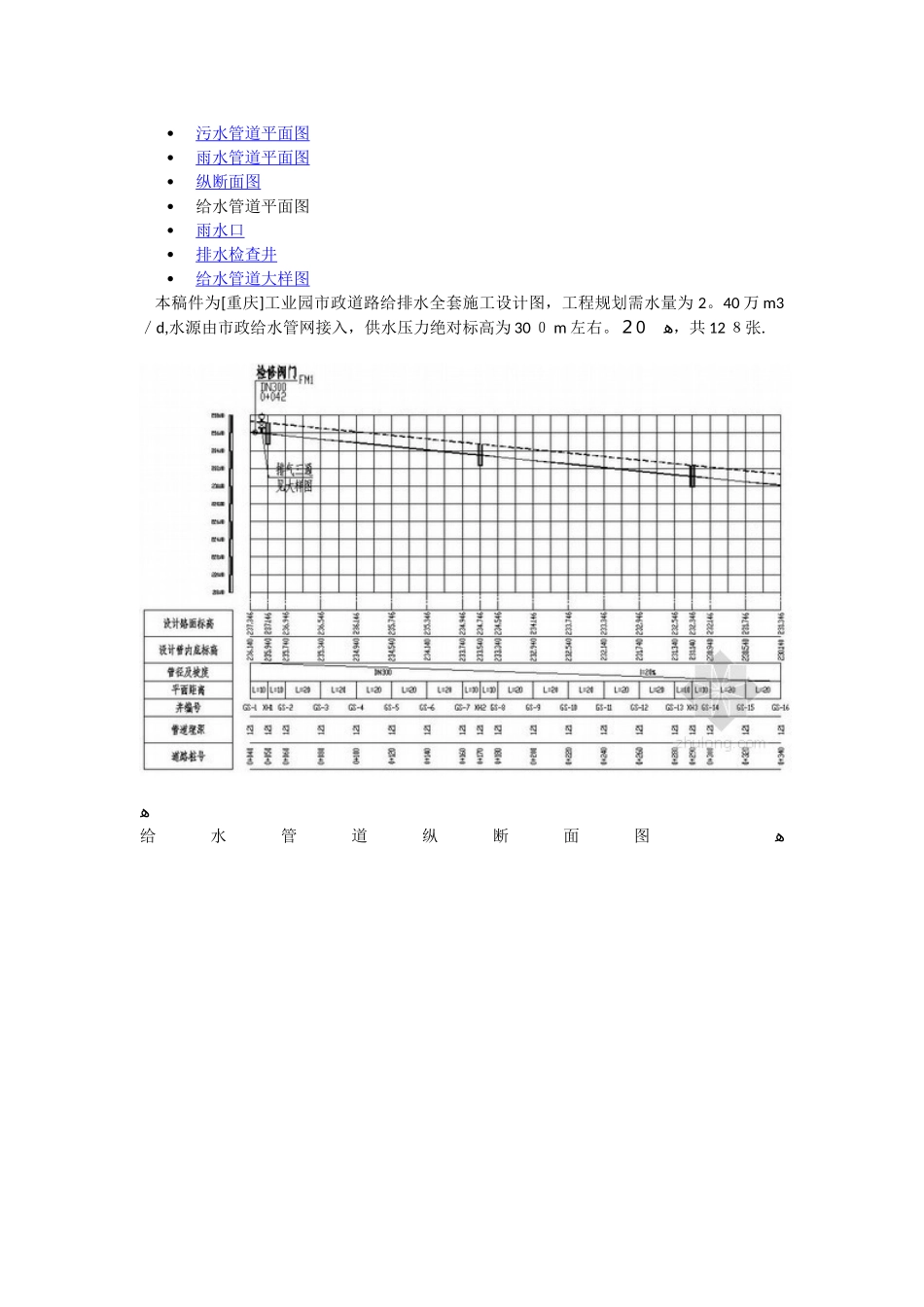 2025年重庆工业园市政道路给排水全套施工设计图_第2页