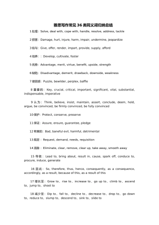 2025年雅思写作常见36类同义词归纳总结