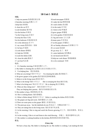 2025年新5b58单元知识点复习