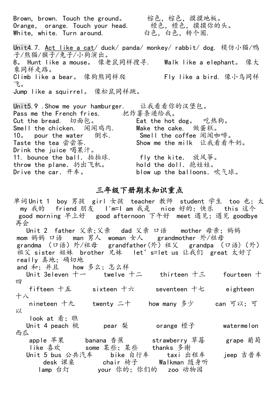 2025年PEP小学三年级到六年级英语知识点汇总情况精版_第3页