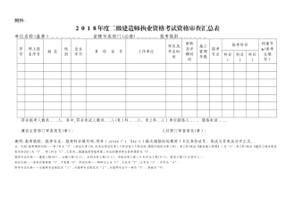 2025年二级建造师资格审查汇总表范本