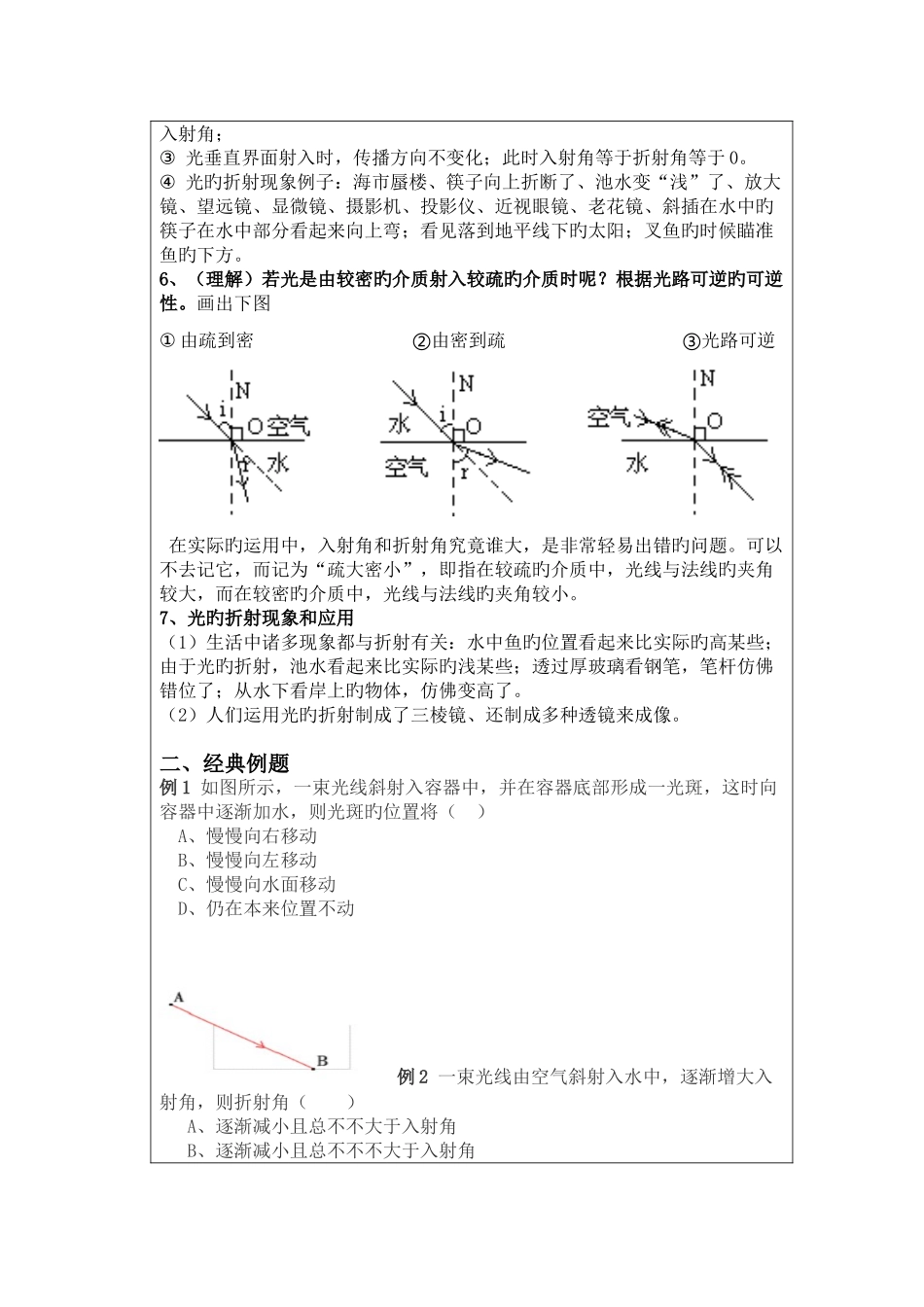 2025年光的折射知识点例题习题_第2页