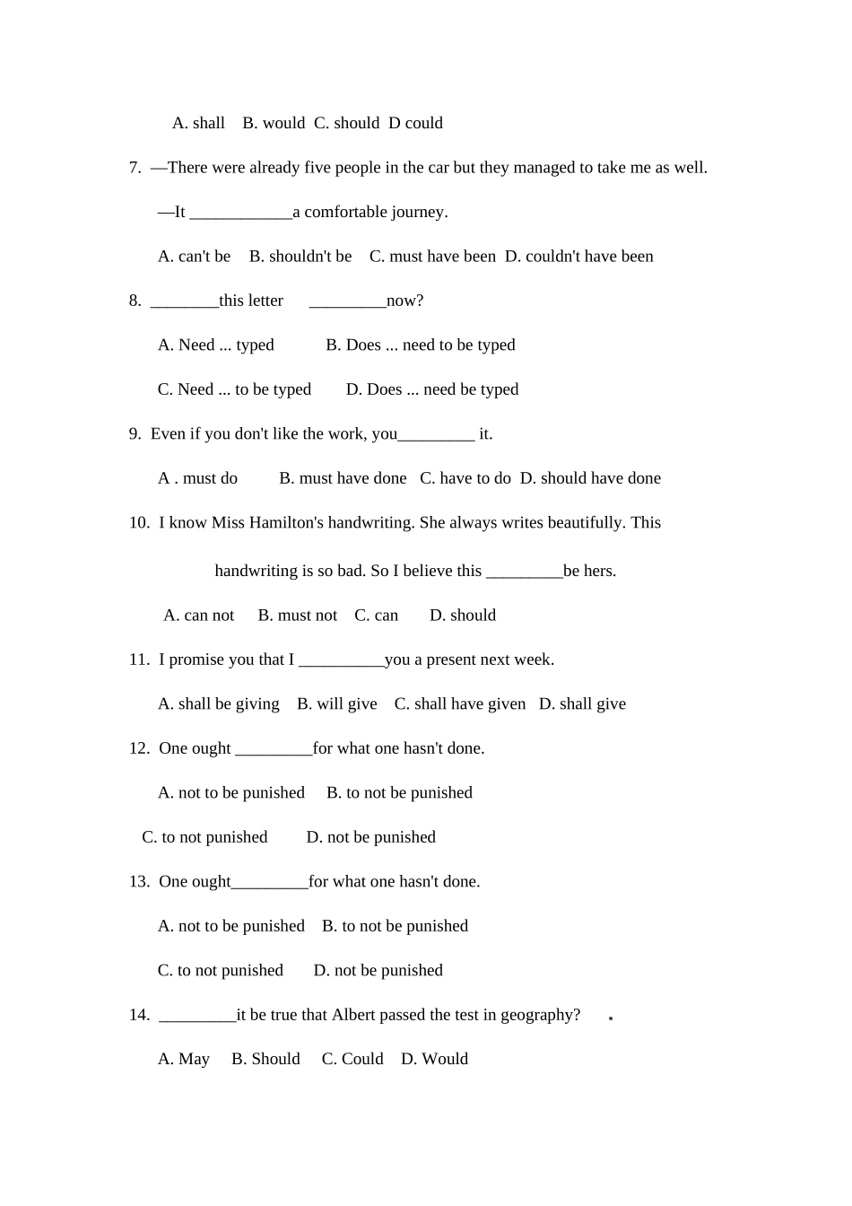 2025年七宝中学自招考试英语题库_第2页
