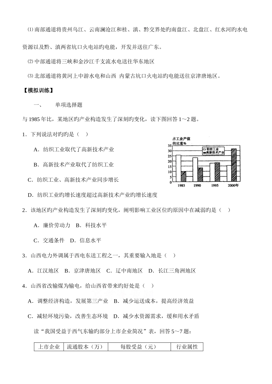 2025年学业水平考试学案产业转移_第3页