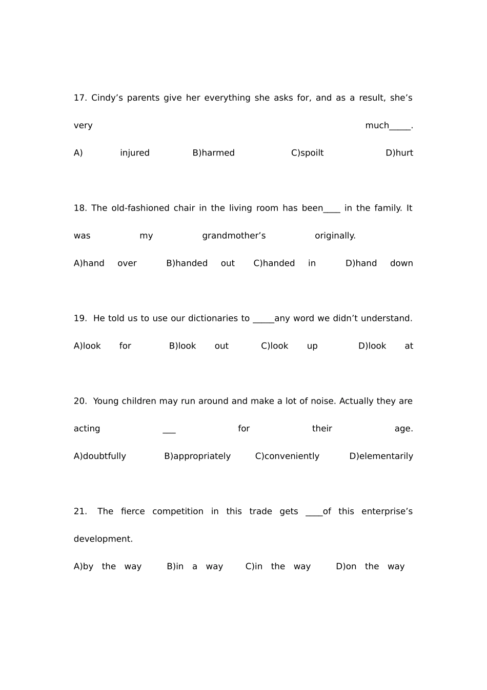 2025年四川省大学英语三级考试CET3真题B卷_第3页