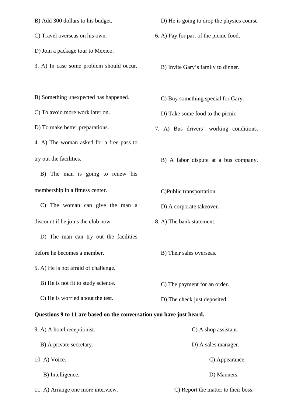 2025年12月英语六级真题及答案解析3套_第2页