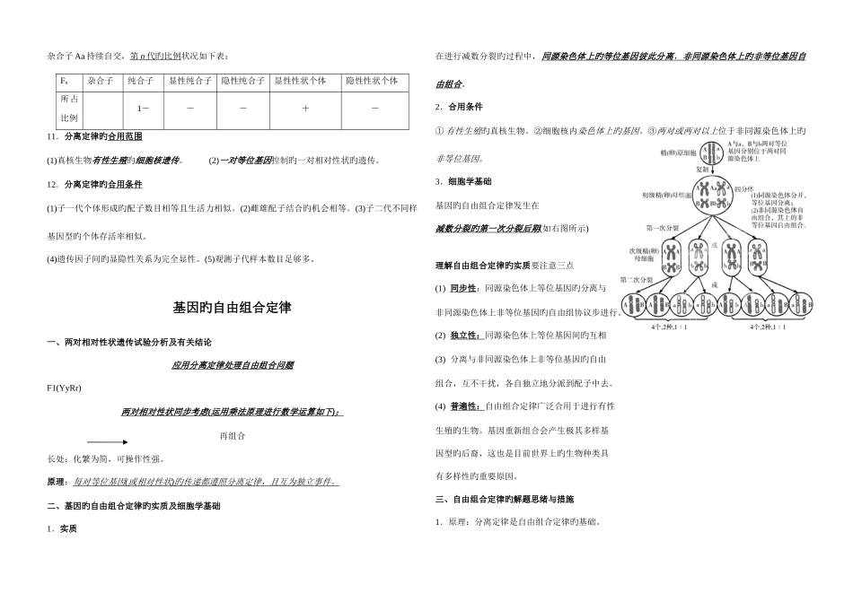 2025年基因的分离定律知识点及习题_第2页