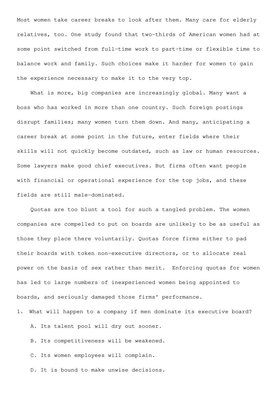 2025年大学英语六级分类模拟题_第2页