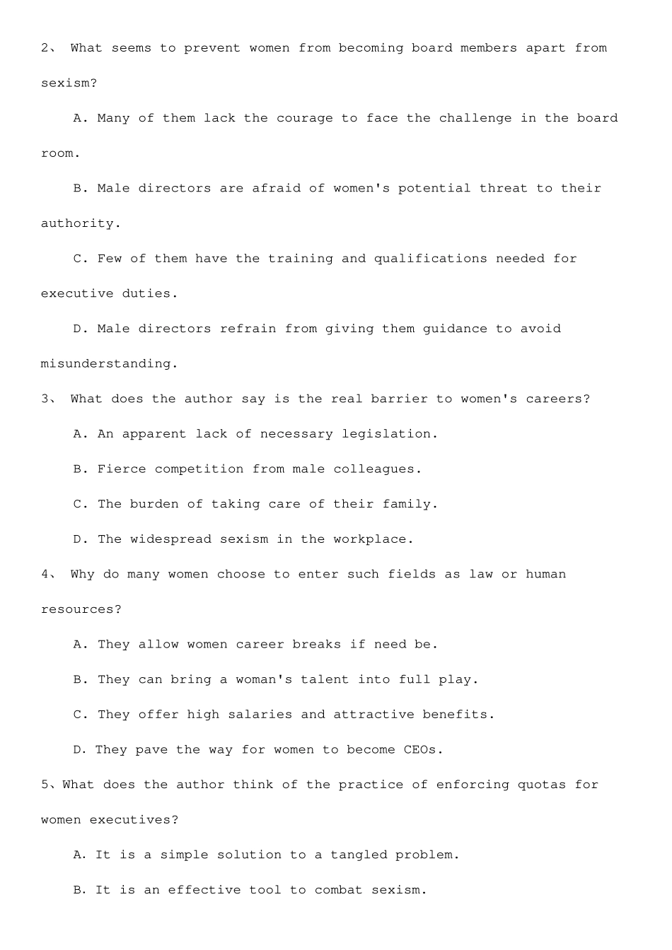 2025年大学英语六级分类模拟题_第3页
