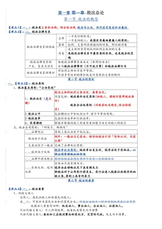 2025年CPA注册会计师税法讲义