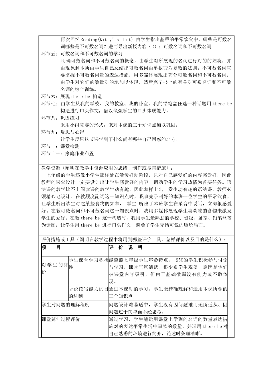 2025年骨干教师竞赛作品七年级英语上册7AUnit4Grammar设计方案牛津版_第2页