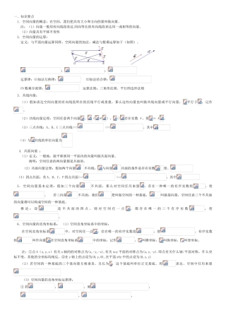 2025年高二空间向量知识点归纳总结