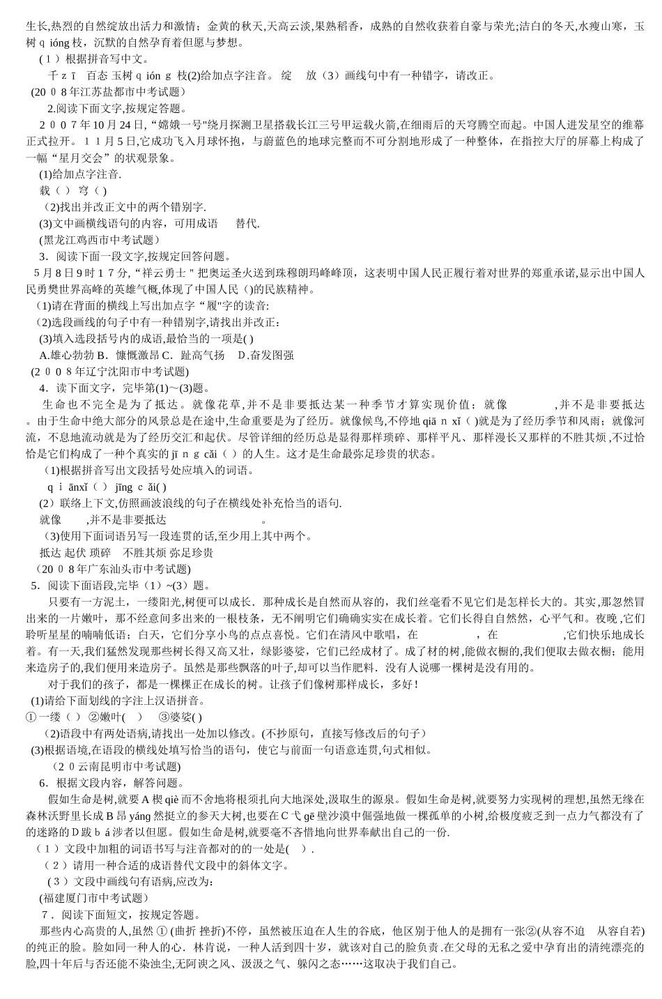 2025年中考语文考点全接触语段综合考查篇5范本_第2页