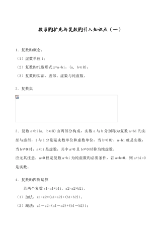 2025年复数知识点与历年高考题型