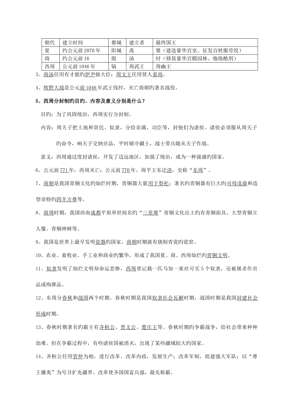 2025年中国古代史七年级上册知识点总结_第2页