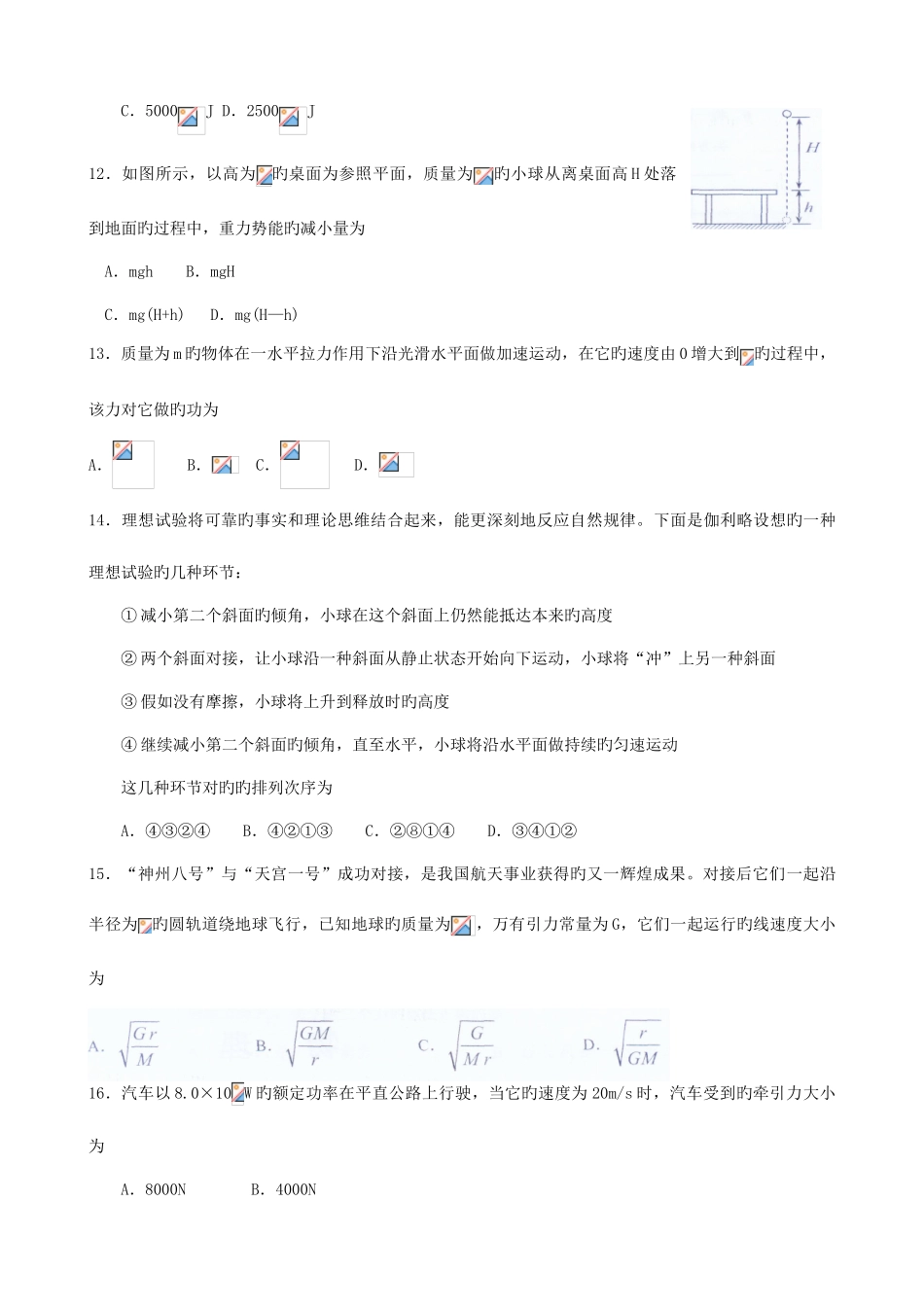 2025年天津市高中物理学业水平试题真题含答案_第3页