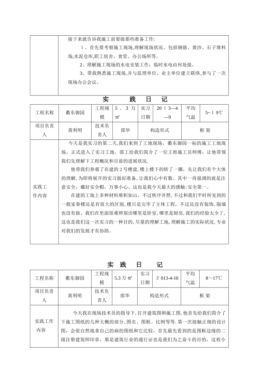 2025年安徽电大建筑施工与管理专业毕业实践日记_第2页