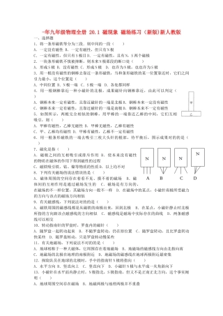 2025年九年级物理全册20.1磁现象磁场练习新版新人教版
