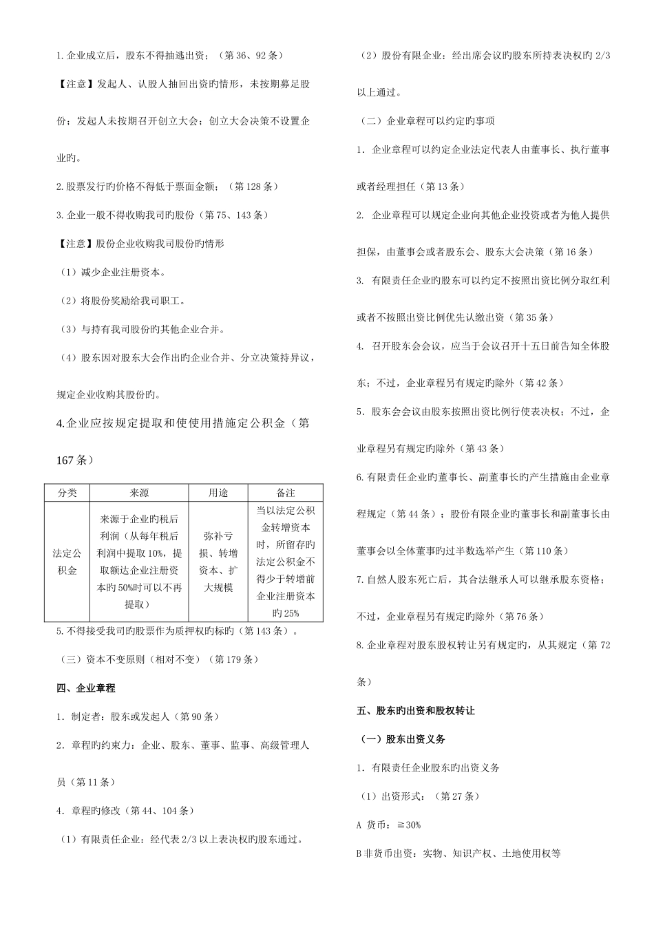 2025年司法考试新起点重点法条串讲班司艳丽商经讲义_第2页